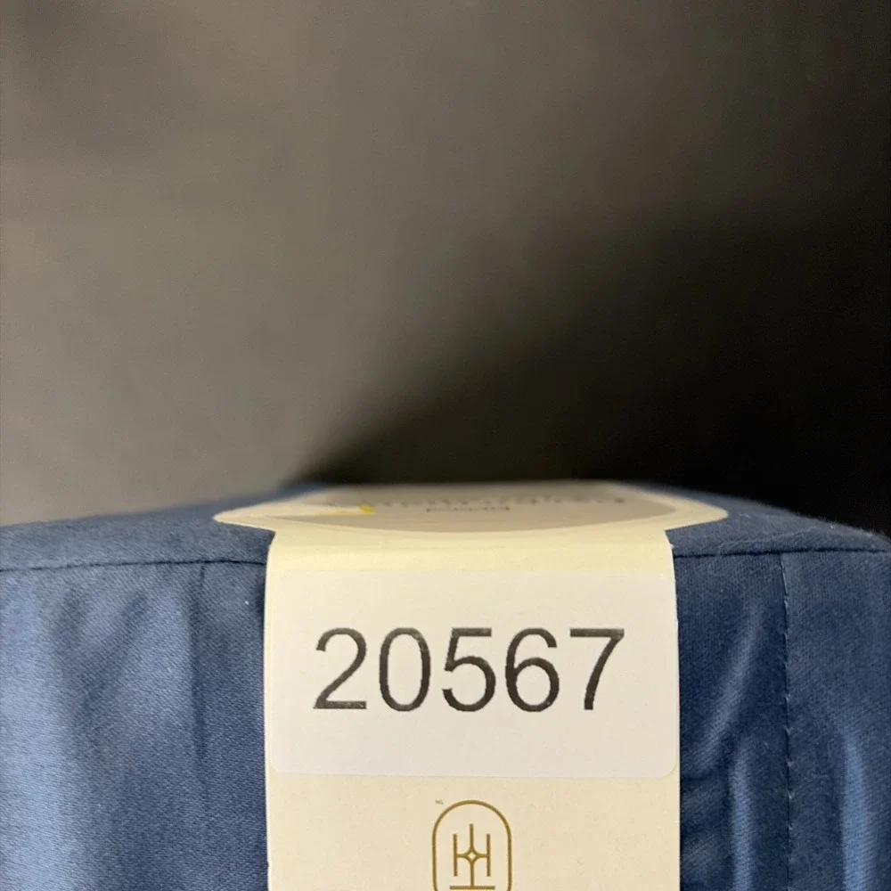 Threshold Performance Cotton Sateen QUEEN Flat Sheet Blue 400 TC Smooth 20567